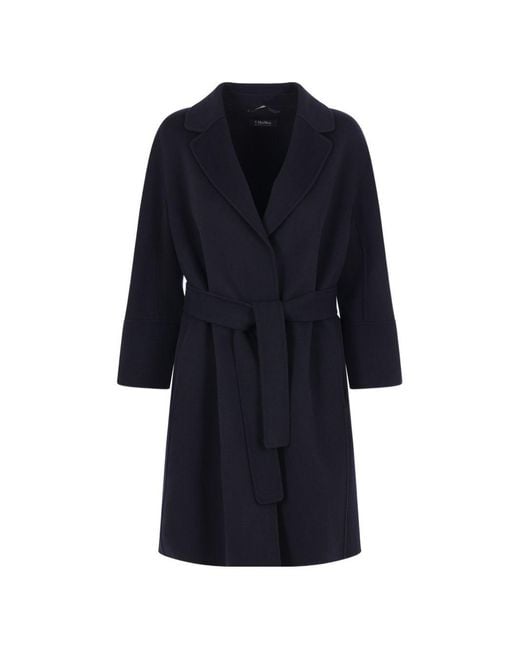 Max Mara Black Wool Midi Coat