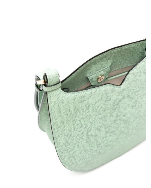 Valextra Green Small Leather Hobo Bag