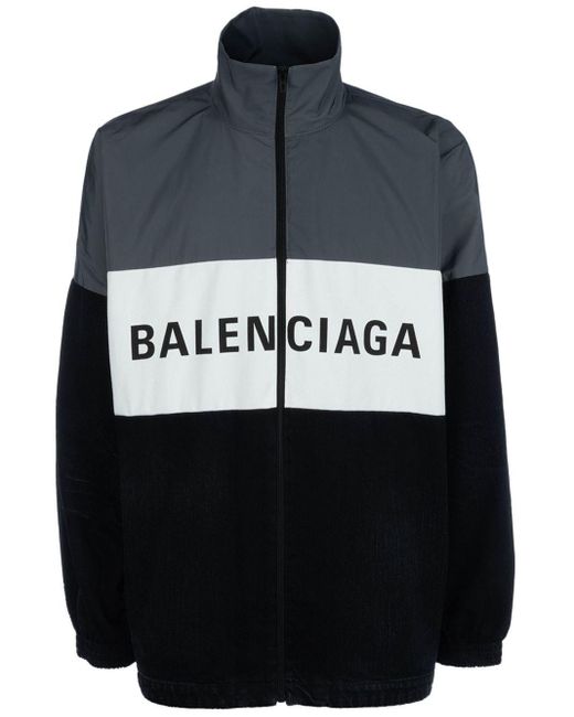 Giubbino Colorblock Con Logo di Balenciaga in Blue da Uomo