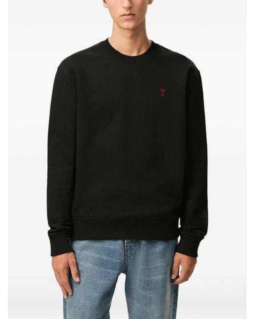 AMI Black Ami De Coeur Cotton Sweatshirt for men