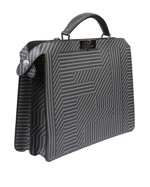 Fendi Gray Handbag With Logo for men