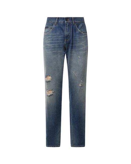 Dolce & Gabbana Blue Skinny Jeans for men