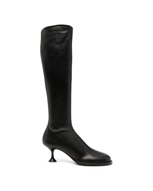 Sergio Rossi Black Leather Heel Boots