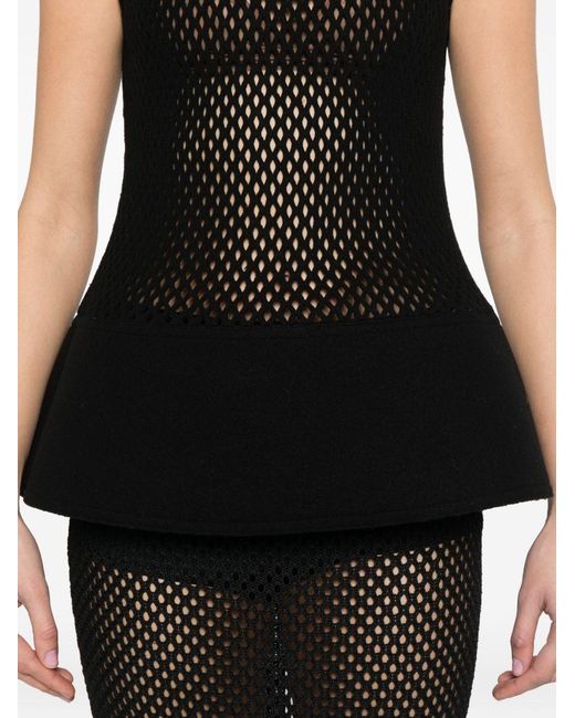 Alaïa Black Ruffled Top