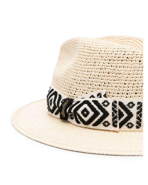 Borsalino White Country Straw Panama Hat for men