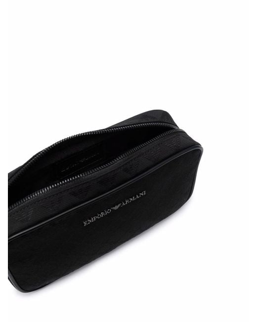Emporio Armani Black Allover Logo Beauty-Case for men