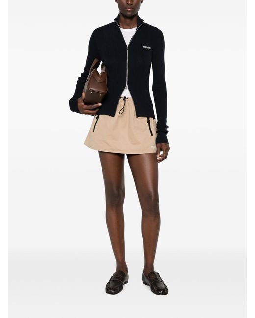 Miu Miu Blue Cotton Cardigan