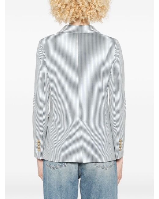Circolo 1901 Blue Striped Double-Breasted Jacket
