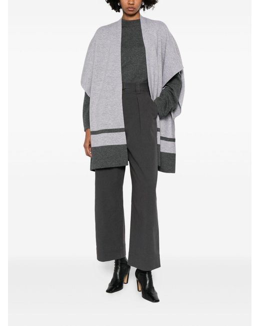 Max Mara Gray Cashmere Wool Cape