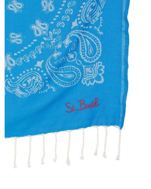 Mc2 Saint Barth Blue Foutas Beach Towel for men