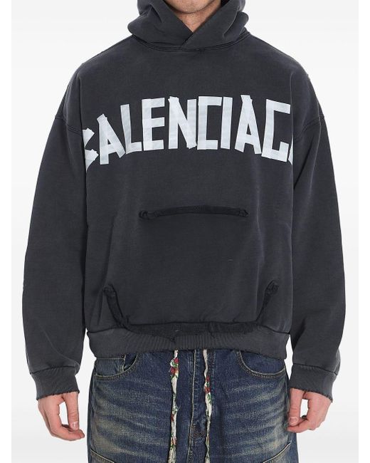 Felpa Tape Type di Balenciaga in Black da Uomo