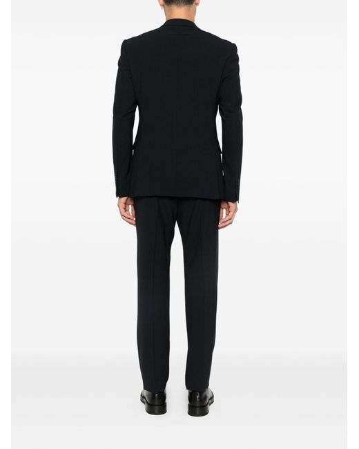 Emporio Armani Black Wool Single-Breasted Suit for men