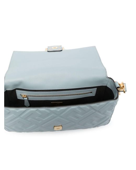 Fendi Blue Baguette Leather Shoulder Bag