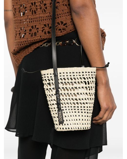 Loewe Metallic Braid Rafia Bucket Bag