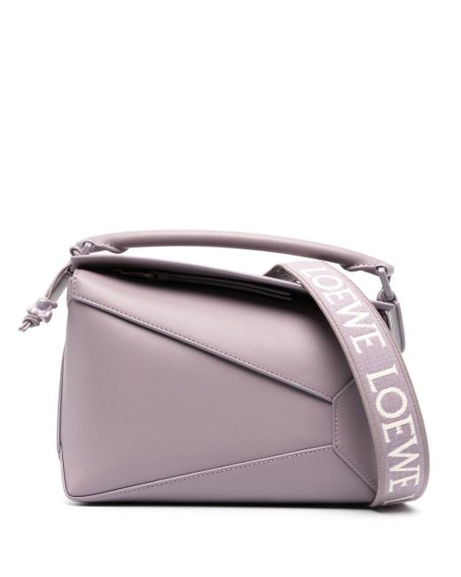 Loewe Purple Puzzle Small Leather Top Handle Bag