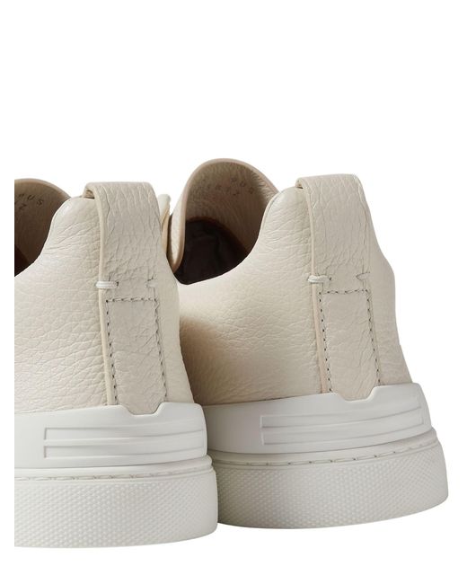 Zegna White Triple Stitch Sneaker for men