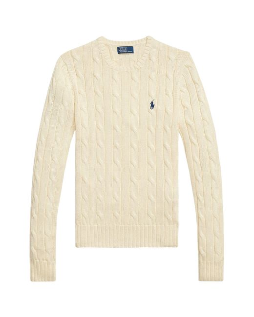 Polo Ralph Lauren White Cable Knit Sweater