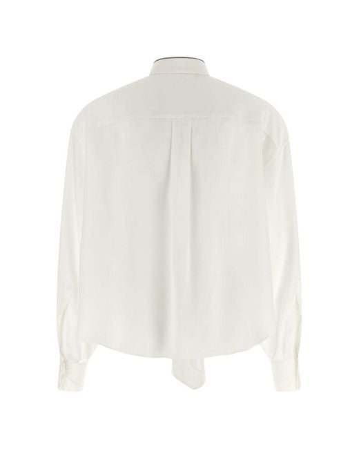 Brunello Cucinelli White Silk Shirt
