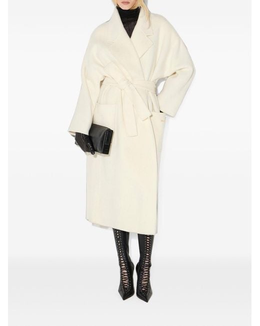 Elisabetta Franchi White Wool Long Coat