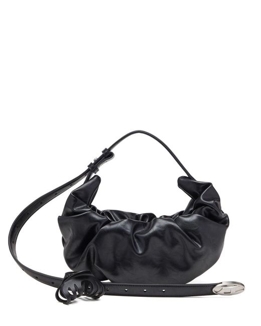 DIESEL Black Grab Small Hobo Bag