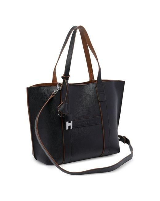 Hogan Black Script Small Leather Tote Bag