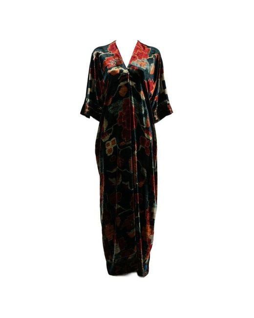 Pierre Louis Mascia Black Printed Long Dress