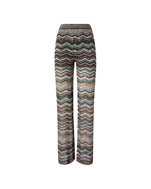 Missoni Gray Zig Zag Motif Trousers