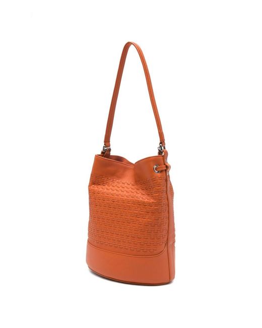 Zanellato Orange Monda' Musiva Small Leather Bucket Bag
