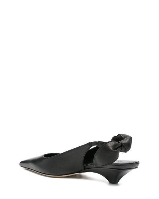 Vic Matié Black Leather Slingbacks