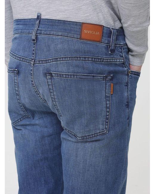 Siviglia Blue Slim Fit Jeans for men