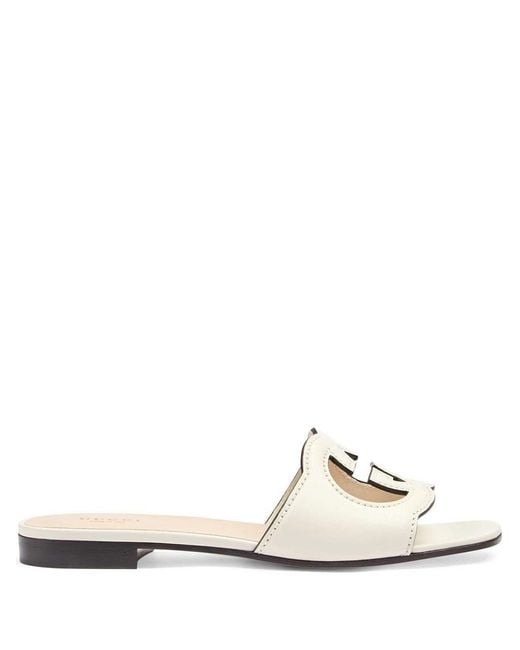 Gucci White Gg Sandals