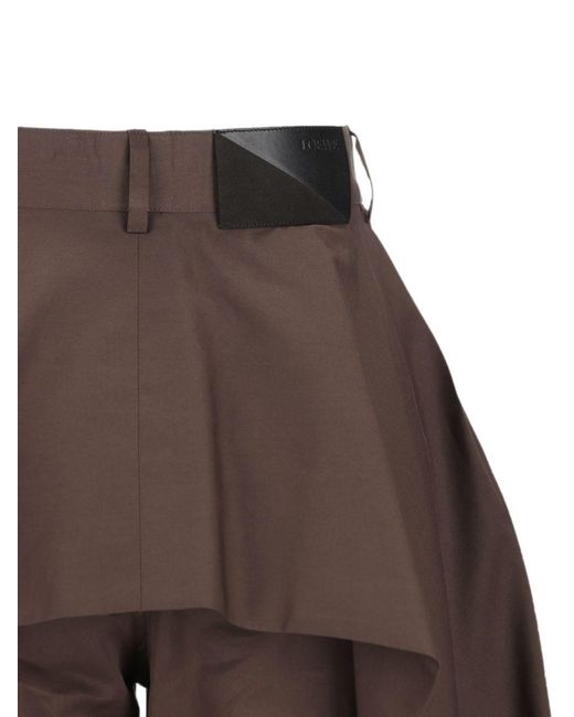 Loewe Brown Cotton And Silk Blend Trousers