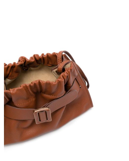 Boyy Brown Square Scrunchy Soft Leather Crossbody Bag