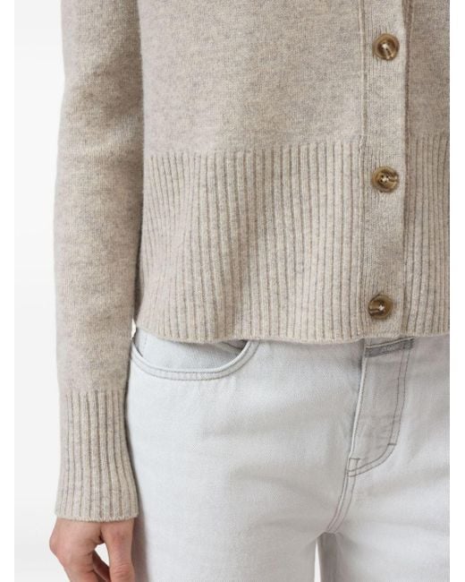 Closed White Wool V-Necked Cardigan