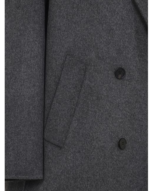 Frankie Shop Black Gaia Wool Double-Breasted Coat