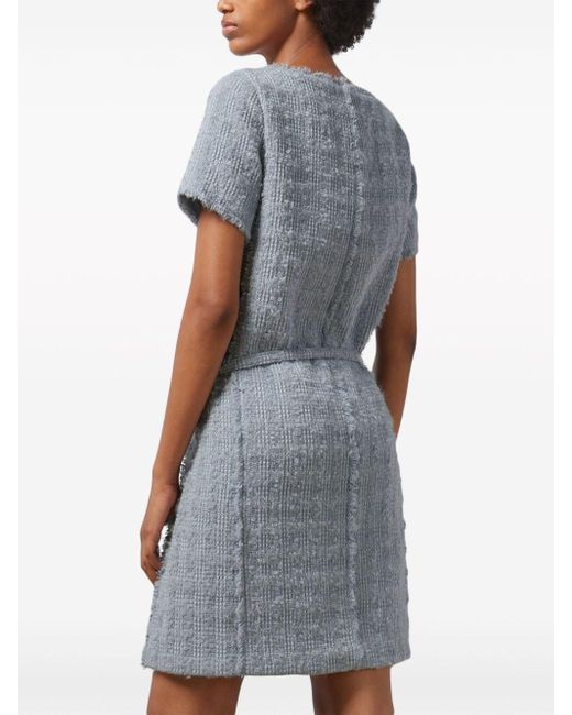 Gucci Gray Wool Tweed Mini Dress