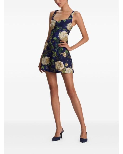 Alice + Olivia Blue Printed Mini Dress