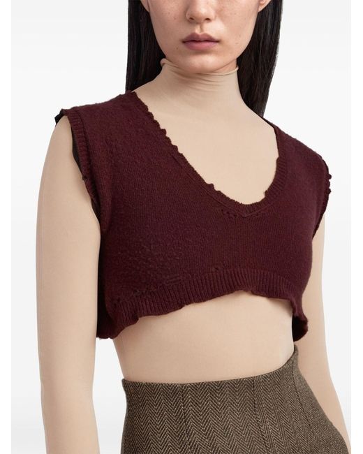 Maison Margiela Purple Cotton Cropped Top