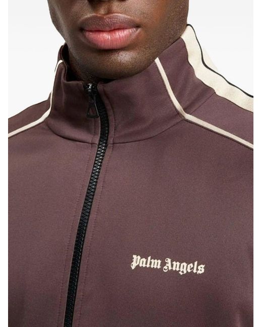 Palm Angels Brown Logo Track Top for men