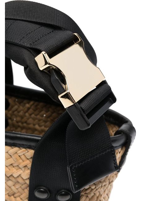 Sacai Black Rafia Bucket Bag