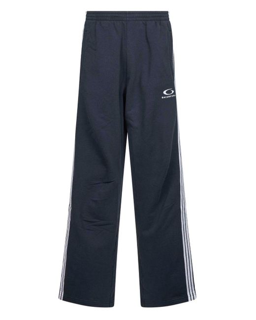 Balenciaga Blue Tracksuit Trousers With Logo for men