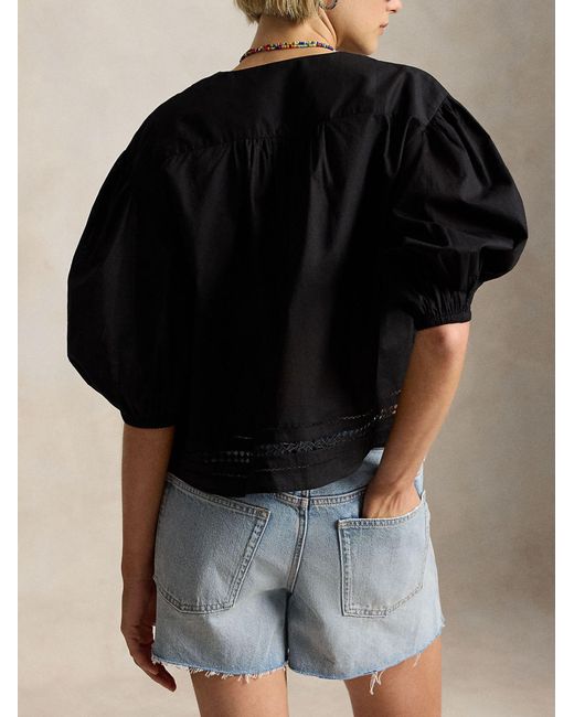 Polo Ralph Lauren Black Cotton Blouse