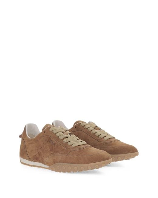 Tod's Brown Suede Leather Sneakers