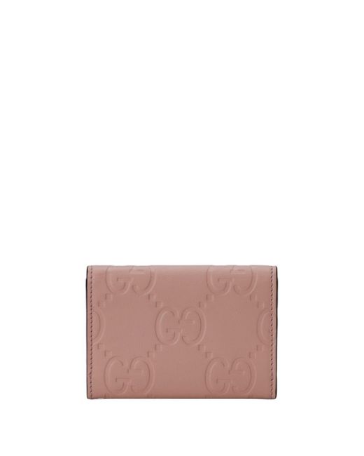 Gucci Pink Gg Leather Card Case