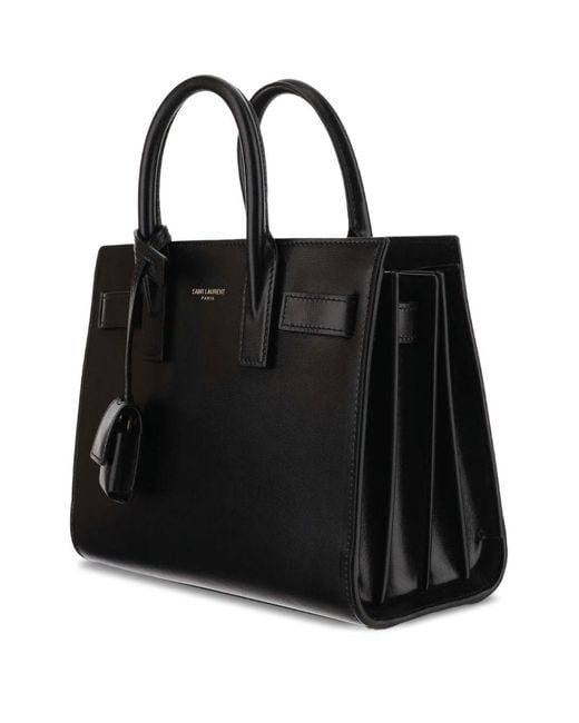 Saint Laurent Black Sac De Jour Nano Leather Handbag