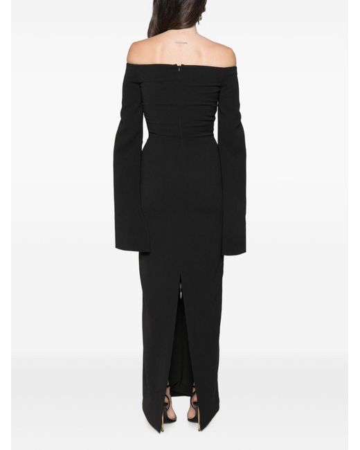 Solace London Black Marcella Maxi Dress
