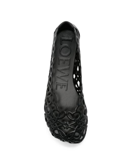 Loewe Black Petal Anagram Ballet Flats