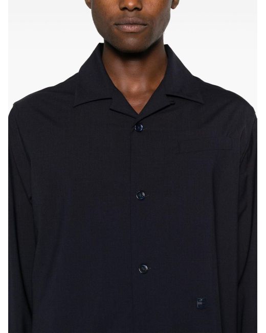 Givenchy Blue Logo Plaque Shirt for men