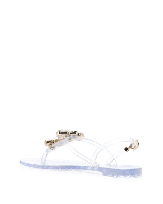Casadei White Jelly Flat Sandals