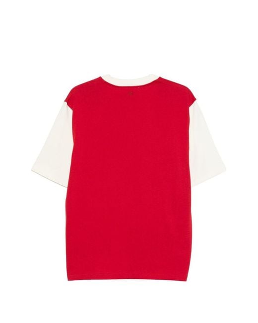 AMI Red Logo Cotton T-Shirt